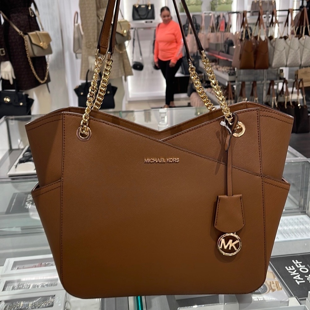 Michael Kors Jet Set Travel Large Chained Tote Shoulder Bag MK Luggage